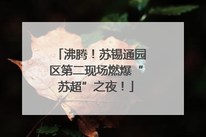沸腾！苏锡通园区第二现场燃爆“苏超”之夜！