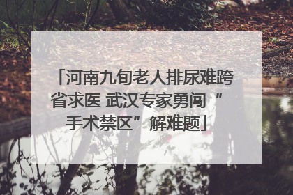 河南九旬老人排尿难跨省求医 武汉专家勇闯“手术禁区”解难题