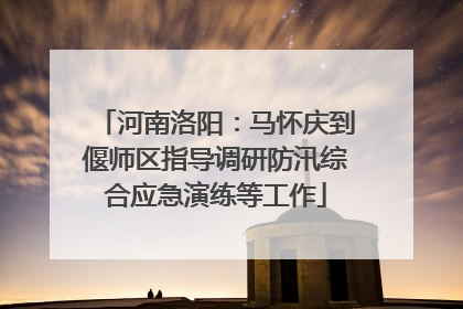 河南洛阳：马怀庆到偃师区指导调研防汛综合应急演练等工作