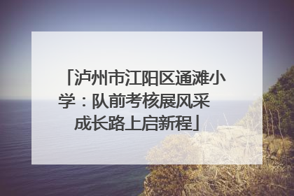 泸州市江阳区通滩小学：队前考核展风采 成长路上启新程