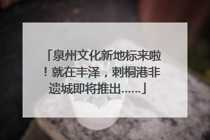 泉州文化新地标来啦！就在丰泽，刺桐港非遗城即将推出……