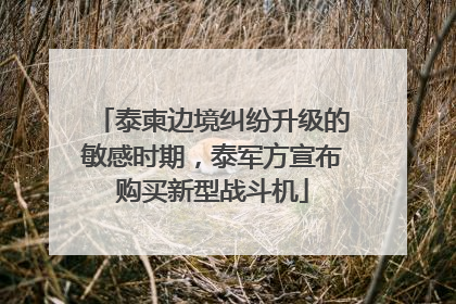 泰柬边境纠纷升级的敏感时期，泰军方宣布购买新型战斗机