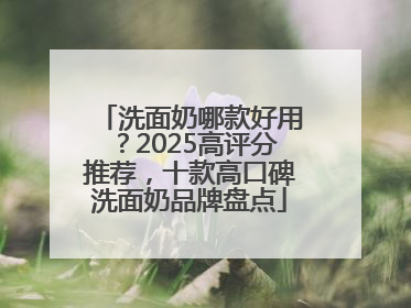 洗面奶哪款好用？2025高评分推荐，十款高口碑洗面奶品牌盘点