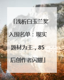 浅析白玉兰奖入围名单：现实题材为主，85后创作者闪耀