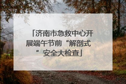 济南市急救中心开展端午节前“解剖式”安全大检查