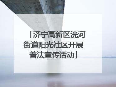 济宁高新区洸河街道阳光社区开展普法宣传活动