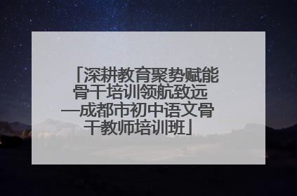 深耕教育聚势赋能 骨干培训领航致远—成都市初中语文骨干教师培训班