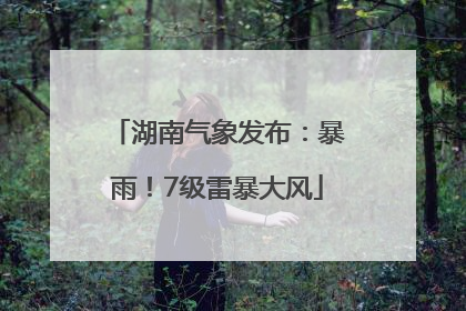 湖南气象发布：暴雨！7级雷暴大风