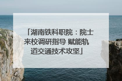 湖南铁科职院：院士来校调研指导 赋能轨道交通技术攻坚