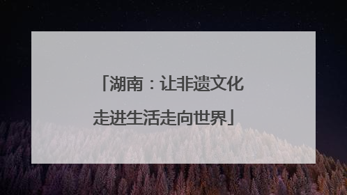 湖南：让非遗文化走进生活走向世界