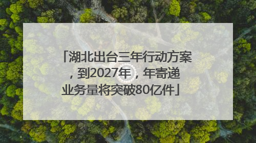 湖北出台三年行动方案，到2027年，年寄递业务量将突破80亿件