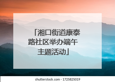湘口街道康泰路社区举办端午主题活动