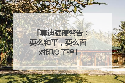 莫迪强硬警告：要么和平，要么面对印度子弹
