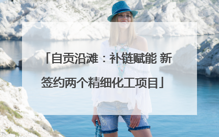 自贡沿滩：补链赋能 新签约两个精细化工项目