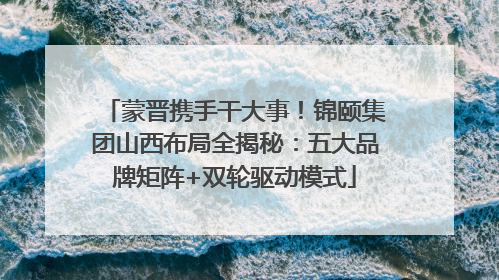 蒙晋携手干大事！锦颐集团山西布局全揭秘：五大品牌矩阵+双轮驱动模式