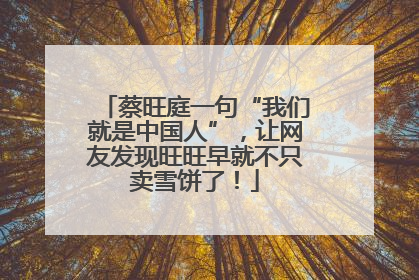 蔡旺庭一句“我们就是中国人”，让网友发现旺旺早就不只卖雪饼了！