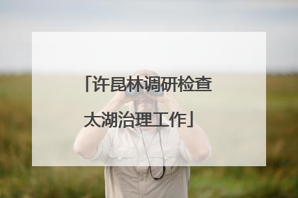 许昆林调研检查太湖治理工作
