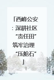 西峰公安：深耕社区“责任田” 筑牢治理“压舱石”