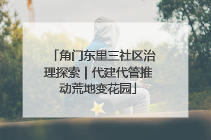 角门东里三社区治理探索｜代建代管推动荒地变花园