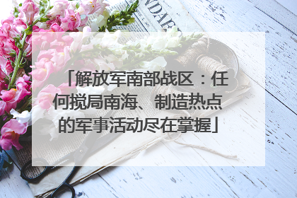 解放军南部战区：任何搅局南海、制造热点的军事活动尽在掌握