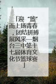 迎“篮”而上扬青春，团结拼搏展风采—烟台三中第十七届体育文化节篮球赛
