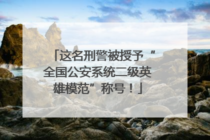 这名刑警被授予“全国公安系统二级英雄模范”称号！