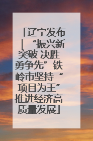 辽宁发布｜“振兴新突破 决胜勇争先”铁岭市坚持“项目为王”推进经济高质量发展