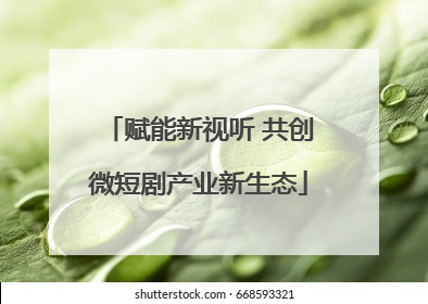 赋能新视听 共创微短剧产业新生态