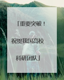 重要突破！祝贺我国高校科研团队