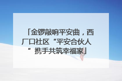金锣敲响平安曲，西厂口社区“平安合伙人”携手共筑幸福家