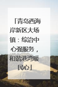 青岛西海岸新区大场镇：综治中心强服务，和谐港湾暖民心