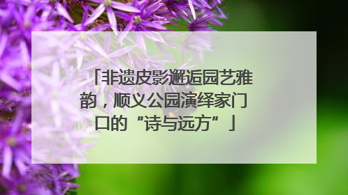 非遗皮影邂逅园艺雅韵，顺义公园演绎家门口的“诗与远方”
