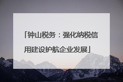 钟山税务：强化纳税信用建设护航企业发展