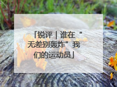 锐评｜谁在“无差别轰炸”我们的运动员