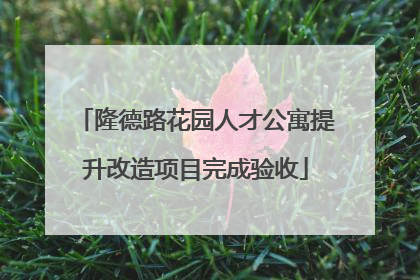 隆德路花园人才公寓提升改造项目完成验收