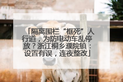 隔离围栏“框死”人行道，为防电动车乱停放？浙江桐乡濮院镇：设置有误，连夜整改