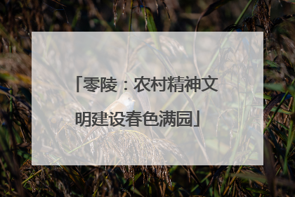 零陵：农村精神文明建设春色满园