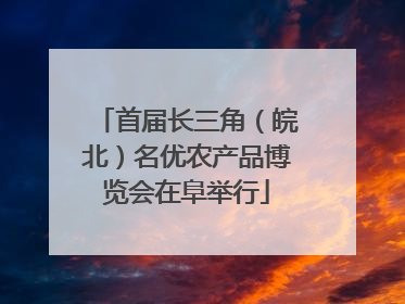 首届长三角（皖北）名优农产品博览会在阜举行