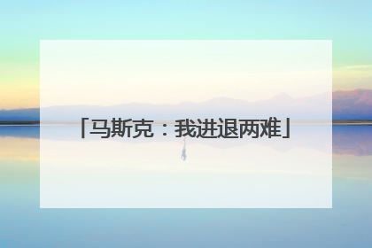 马斯克：我进退两难