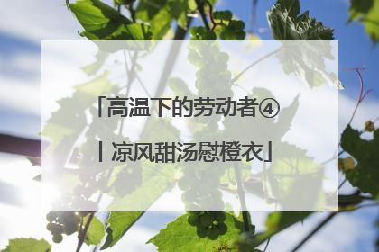 高温下的劳动者④丨凉风甜汤慰橙衣