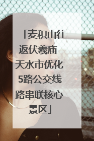麦积山往返伏羲庙 天水市优化5路公交线路串联核心景区