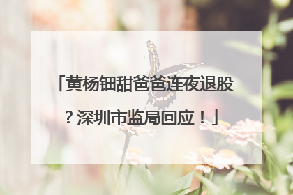黄杨钿甜爸爸连夜退股？深圳市监局回应！