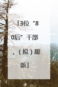 3位“80后”干部，（拟）履新