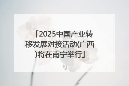 2025中国产业转移发展对接活动(广西)将在南宁举行