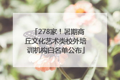 278家！暑期商丘文化艺术类校外培训机构白名单公布