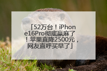 52万台！iPhone16Pro彻底赢麻了！苹果直降2500元，网友直呼买早了