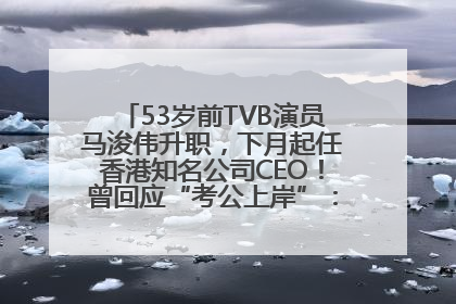 53岁前TVB演员马浚伟升职，下月起任香港知名公司CEO！曾回应“考公上岸”：真不是公务员