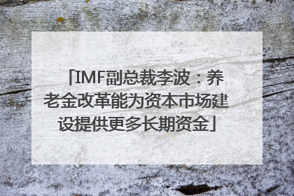 IMF副总裁李波：养老金改革能为资本市场建设提供更多长期资金